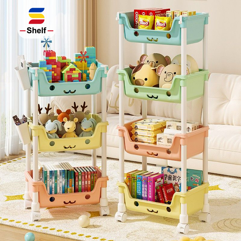 Moving rack Kids Toy Storage Rack Children's Bookshelf Toy Snack ...