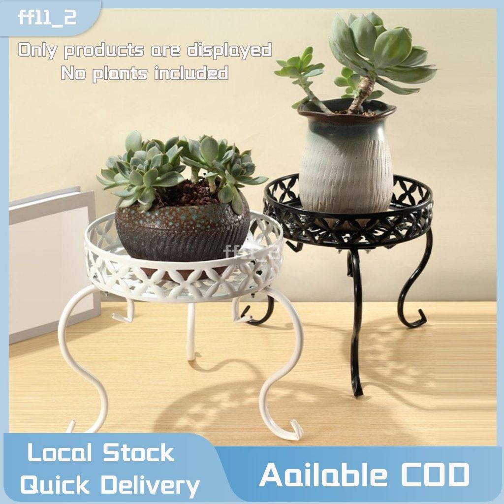 Metal Plant Stand Floor Flower Pot Rack Round Iron Home Garden Indoor