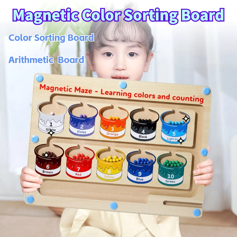 Color Sorting Board and Number Maze Children's