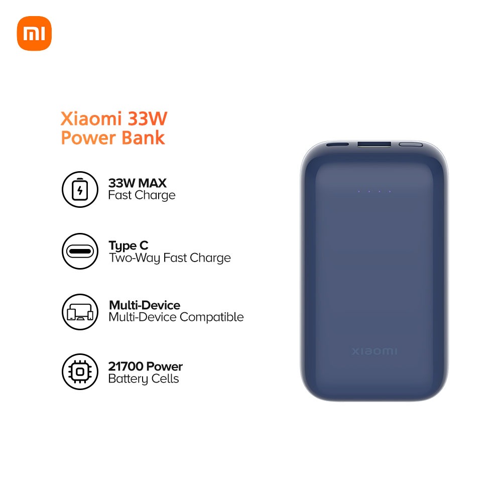 Xiaomi 33W Powerbank 10000mAh Pocket Edition Pro TypeC In/Out 2 Way