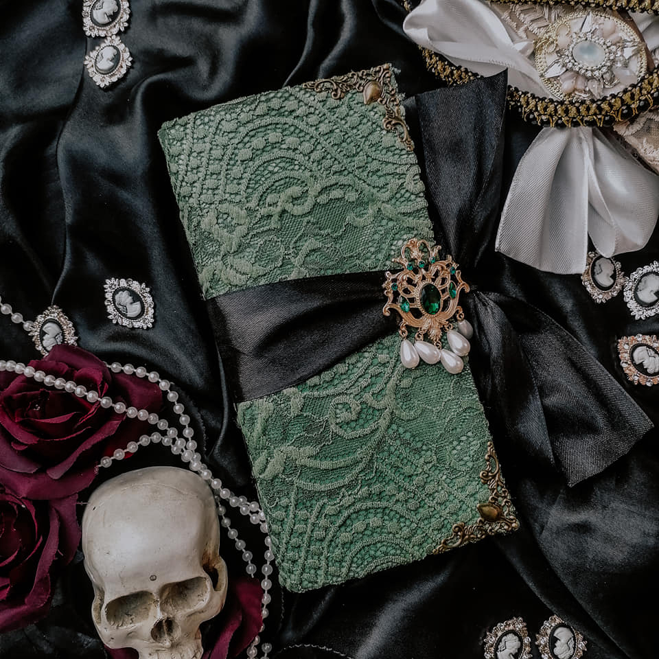 PRE-ORDER Vintage Gothic Grunge Green Handmade Blank Journal Traveler's ...