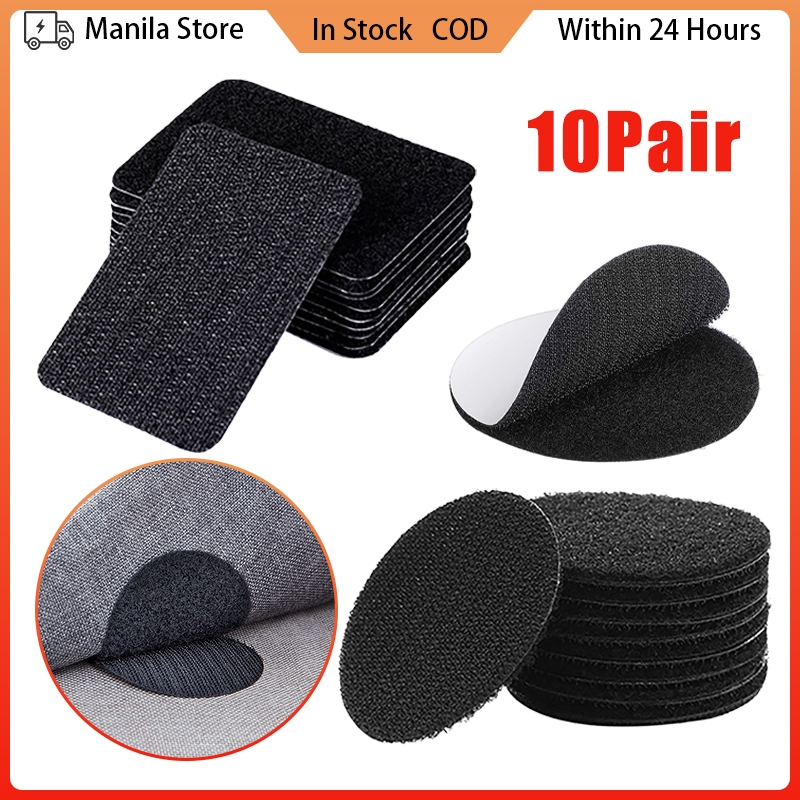 10 Pairs Self-adhesive Velcro Tape Fixing Round Hook and Loop Nylon ...