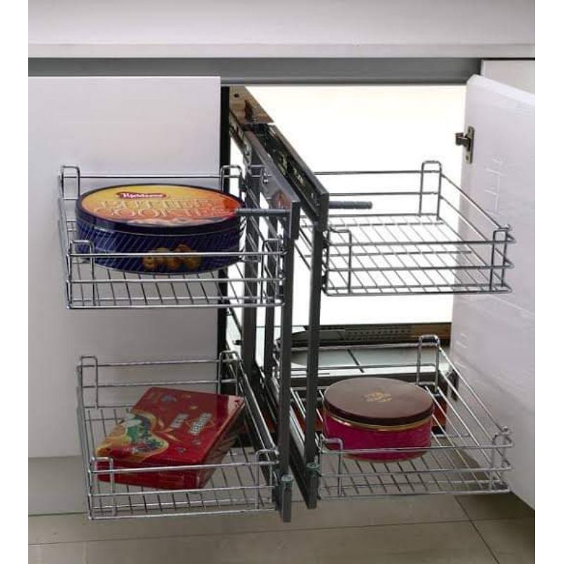 Magic Corner Pull Out Basket Stainless Sus 304 Heavy Duty 