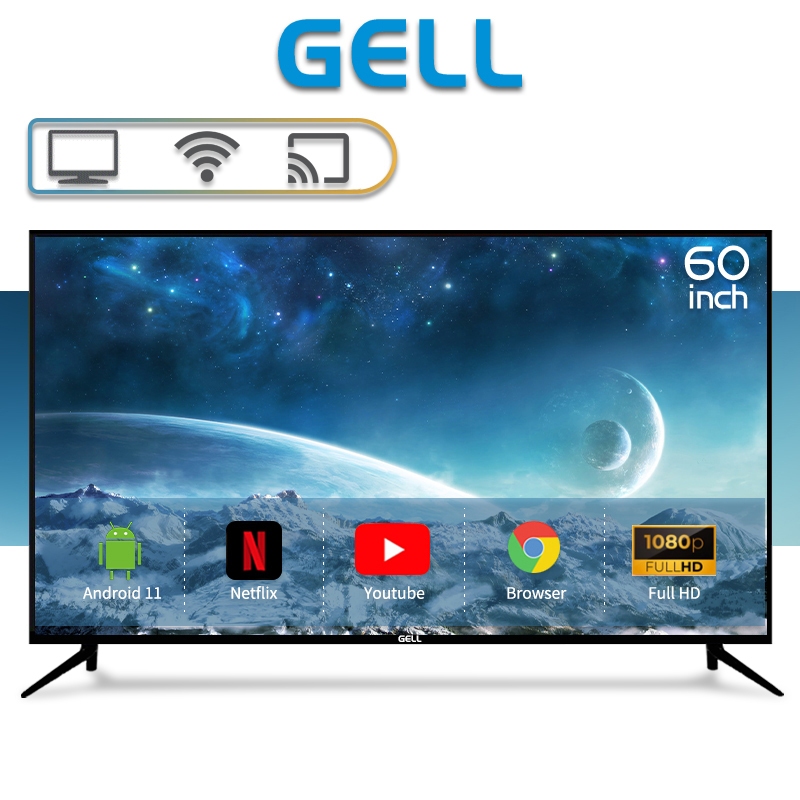 Gell Tv 60 Inch Smart Tv 55 Inch Smart Tv Android Led Tv Fhd Promo