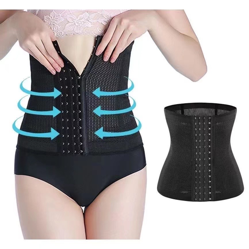 Latex Girdles Rubber Women Handsome Pure Black Sexy Corset Workout Waist  Trainer Size XXS-XXL