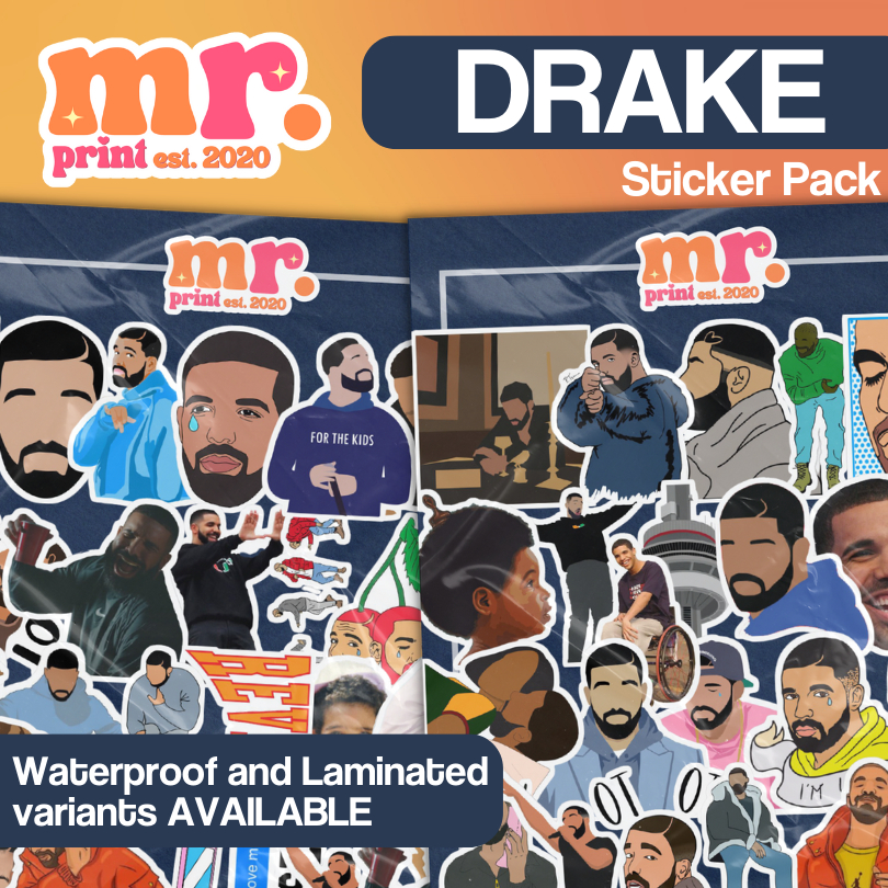 50 PCS| DRAKE STICKERS WATERPROOF CHAMPANGE MAMI AQUAFLASK LAPTOP DRAKE ...