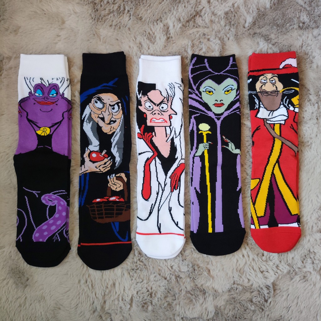 Disney Villains Socks + Ursula, Little Mermaid, Maleficent, Captain