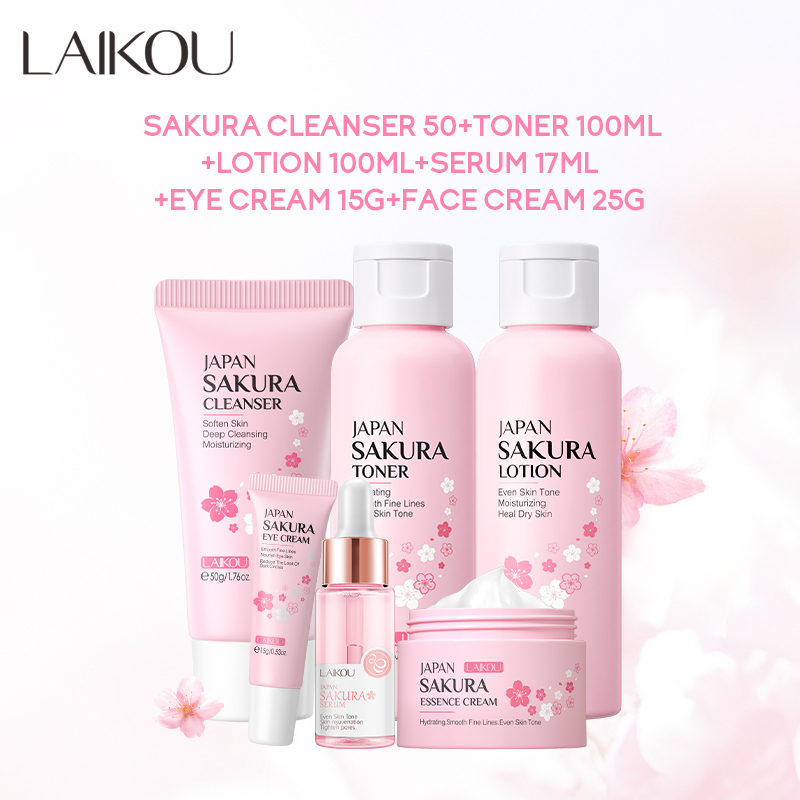 Skin Care Set - Sakura Skin Care Sets & Kits - Women Gift Sets with  Cleanser,Serum,Eye Cream,essence Cream - Beauty Products For Women - Skin  Care