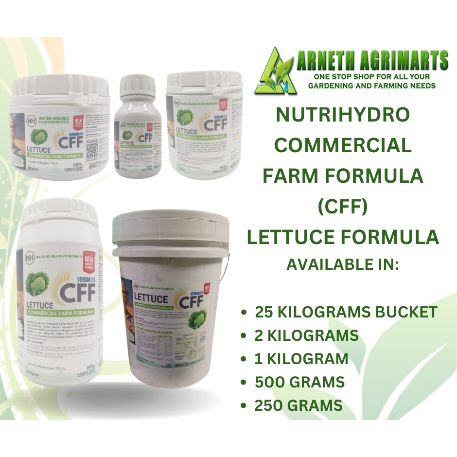 NUTRIHYDRO commercial farm formula (CFF) hydroponics nutrient LETTUCE