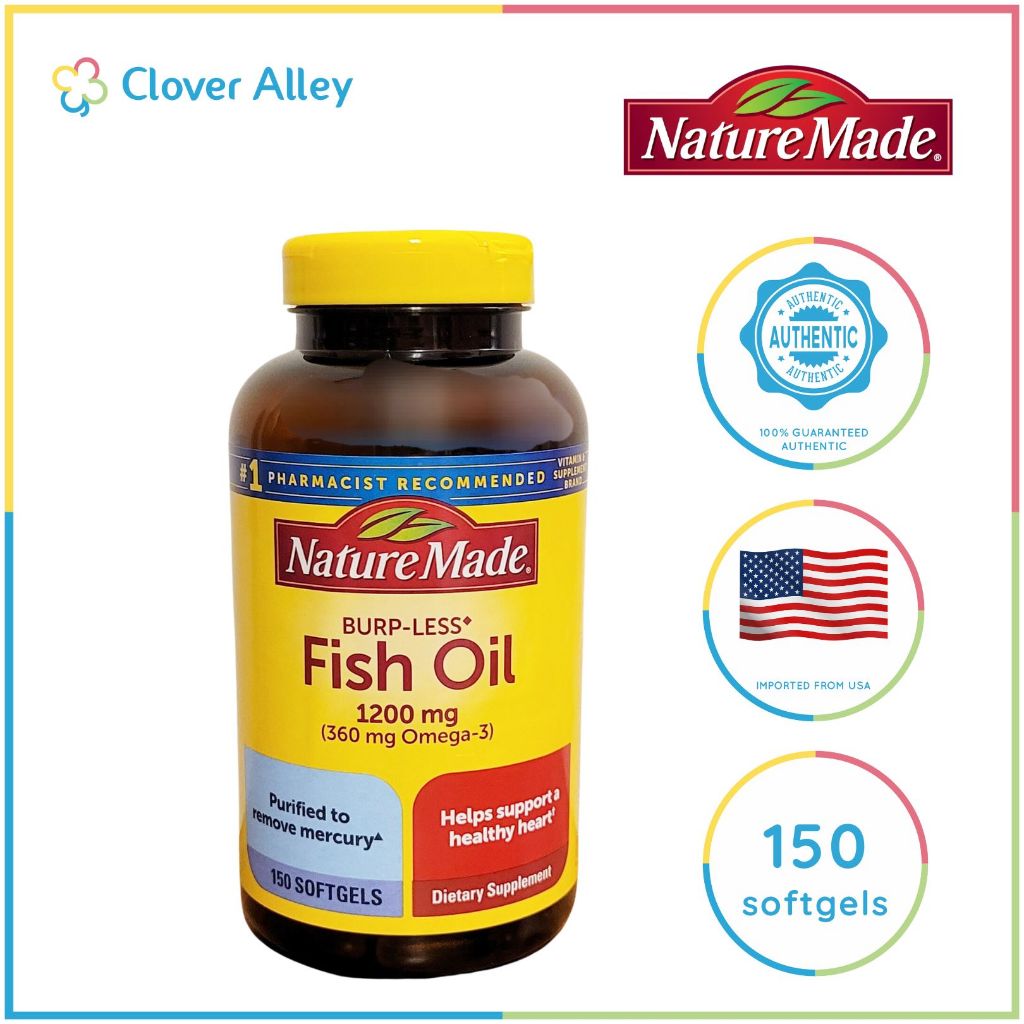 Nature Made BurpLess Fish Oil 1,200 mg, 150 softgels (April 2026