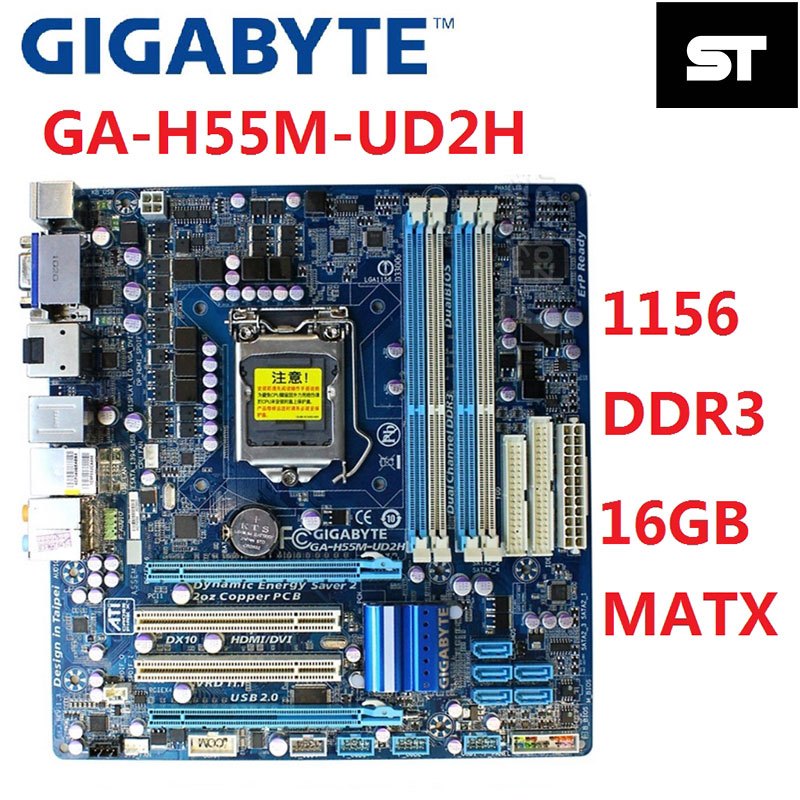 Gigabyte GAH55MUD2H LGA 1156 DDR3 H55MUD2H 16G H55 desktop
