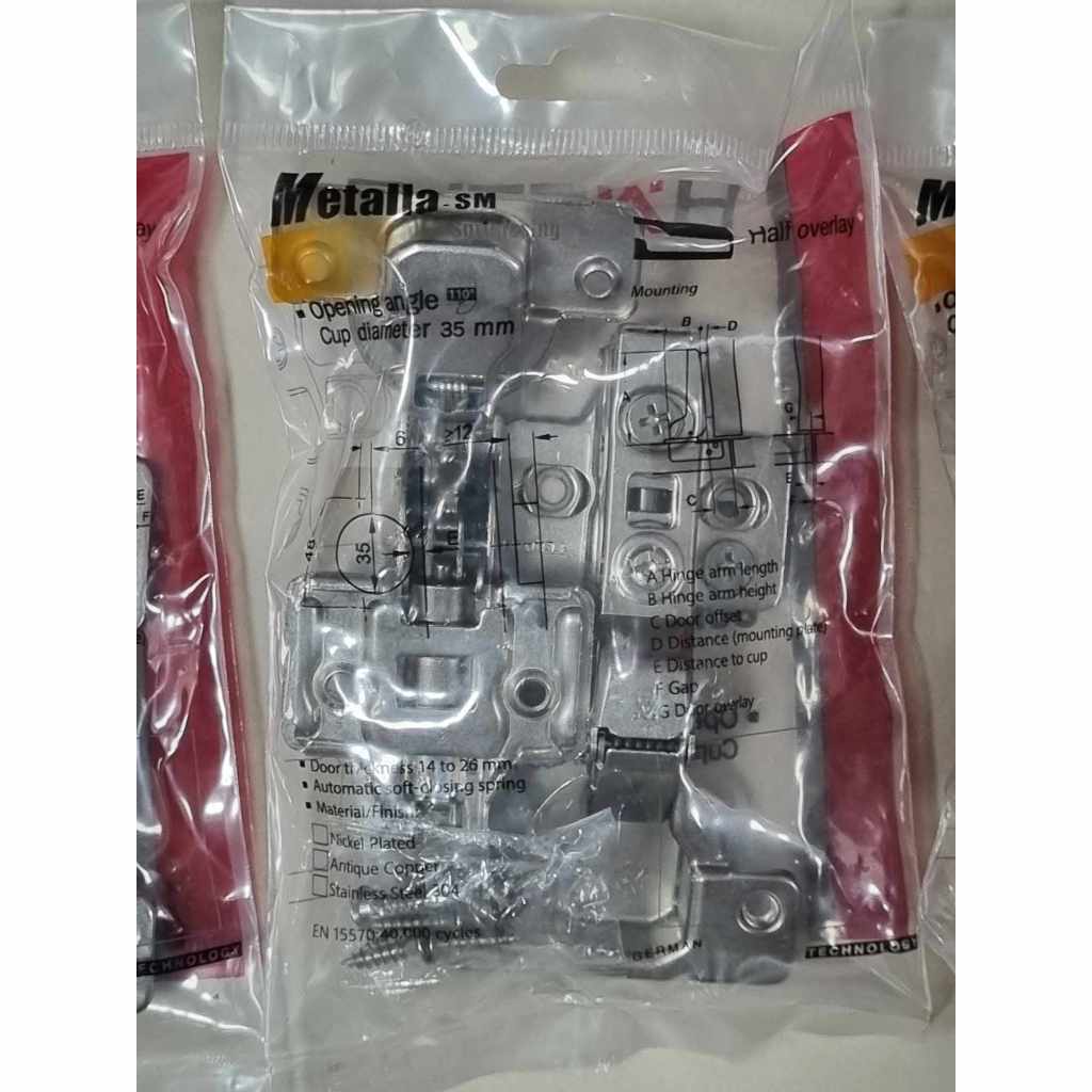 Hafele concealed hinge softclose 2 halflap Shopee Philippines