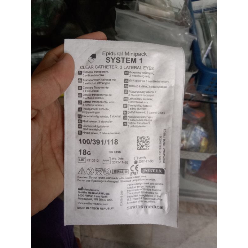 EPIDURAL MINIPACK CLEAR CATHETER,3 LATERAL EYES (PORTEX Shopee Philippines