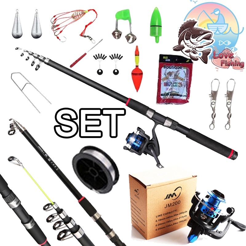 Fishing Set Original 1.8M/2.1M Fishing Rod and 5.3:1 Reel Set Fishing ...