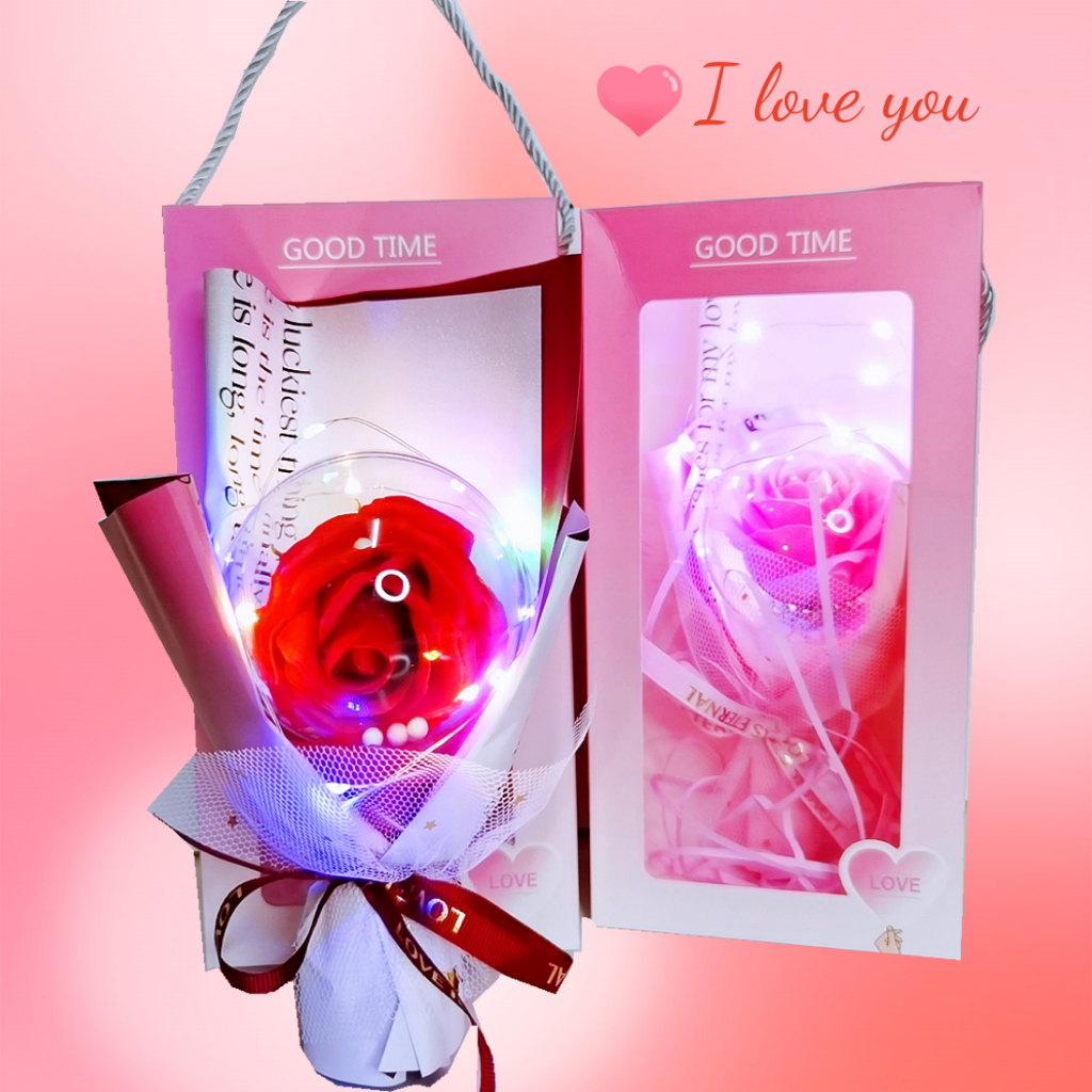 Valentine's Day 8cm Crystal Ball Rose Bouquet Box Upscale Creative gift ...