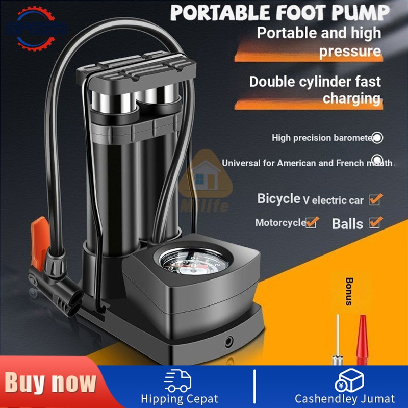 TIGU High Pressure Bike Pump Motorcycle Pump With Gauge 160 PSI for
