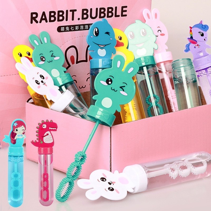 4pcs Magic Bubbles Assorted Cartoon Character Design Bubble Wand Toy 