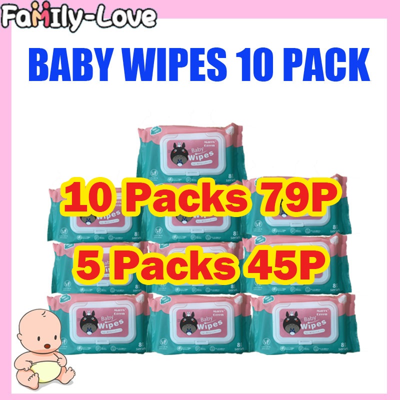 10Pack Organic Baby Wipes 80 Pcs Per Pack 99 Water Hypoallergenic (Non