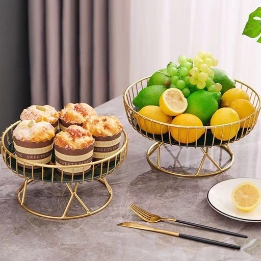 Ceramic Fruit Dessert Plate Decorative Arrangement Plate with Gold