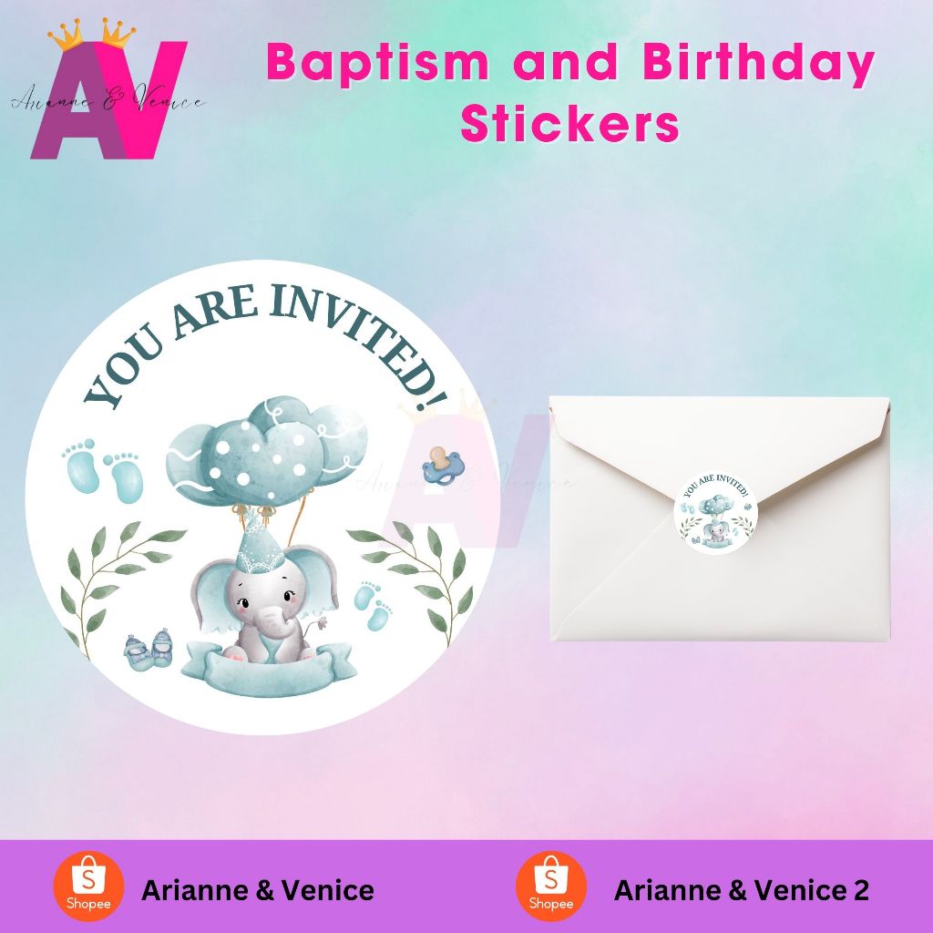 Customized Baptism Stickers Christening Birthday Envelope Sticker Seals