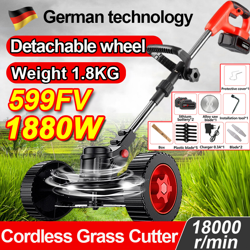 【READY STOCK】Grass Cutter 599FV Cordless Grass Cutter Electric Grass