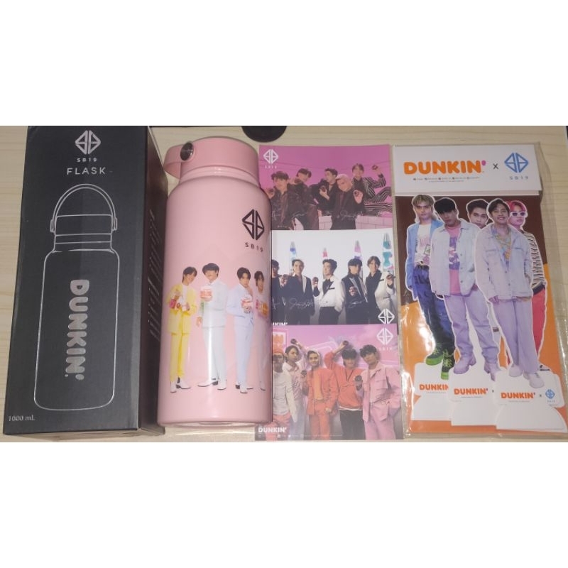 SB19 OFFICIAL MERCH DUNKIN FLASK PINK DUNKIN PHOTCARDS DUNKIN STANDEE ...