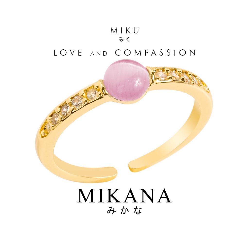 Mikana Glimmer Gems Miku Adjustable Ring with Moonstone for Women ...
