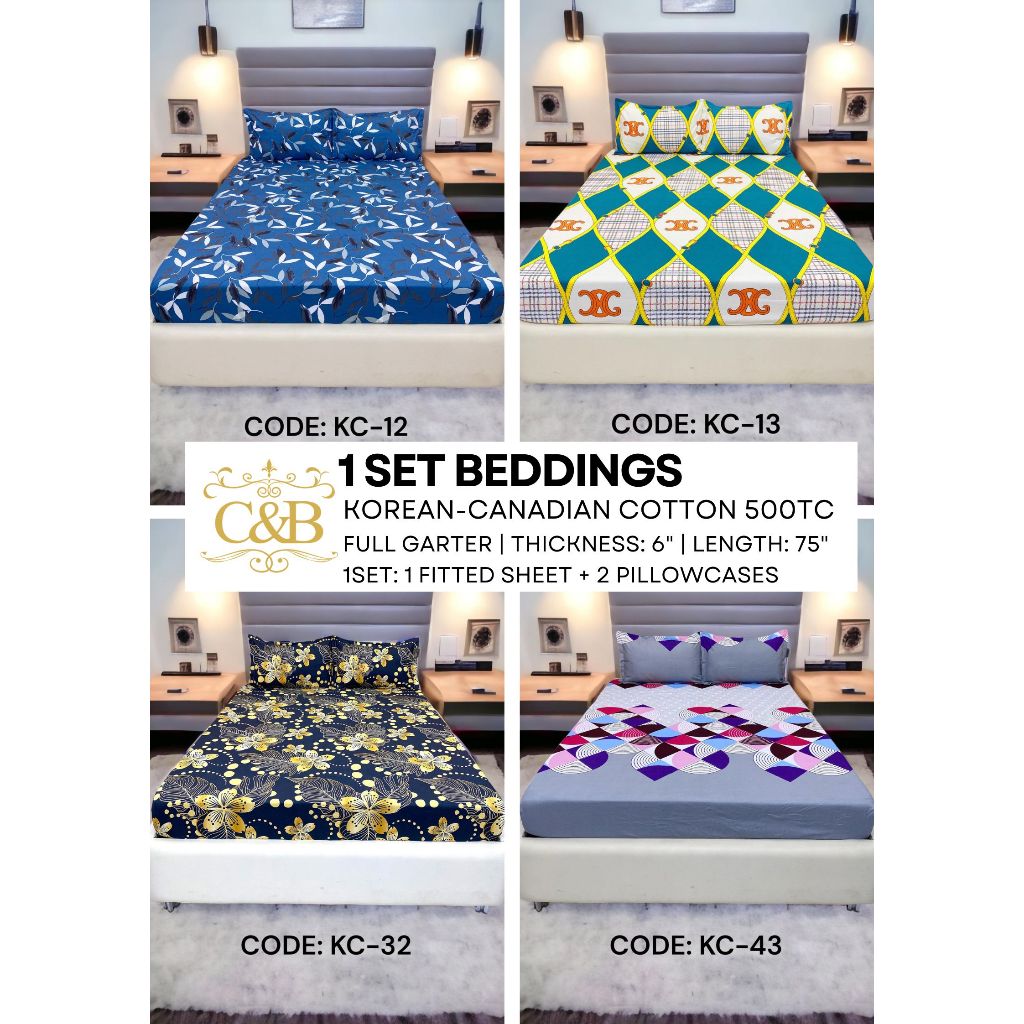 1 Set Korean Canadian Bedding / Full Garter Bedsheets (KC 12 43a