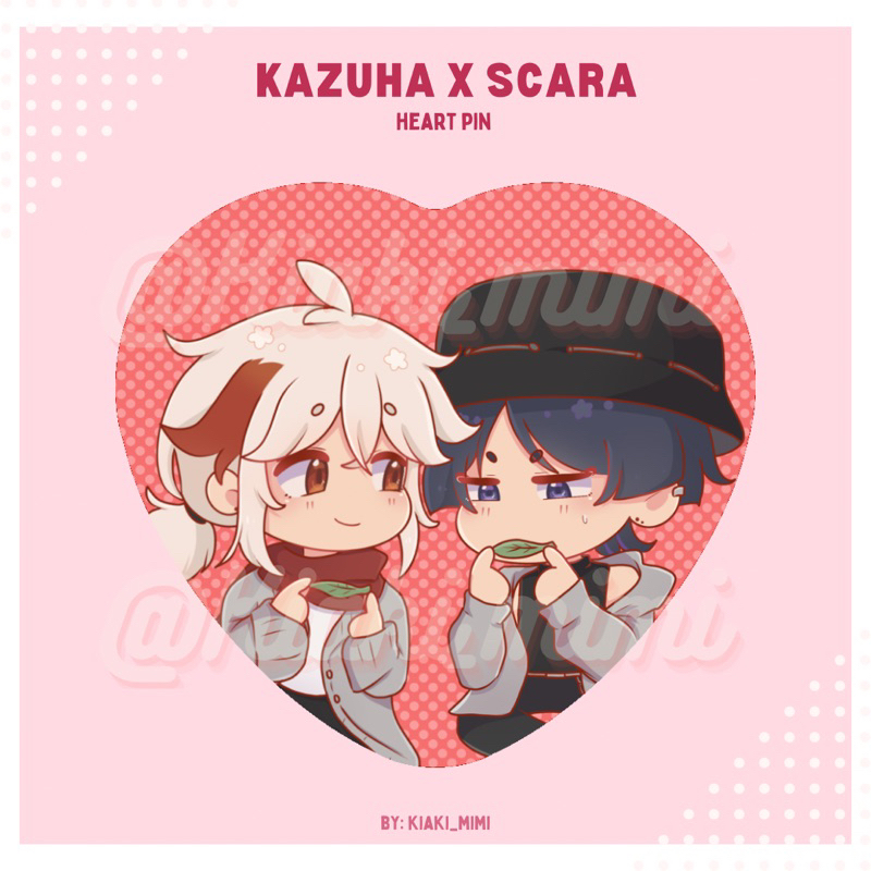 Genshin Impact Heart Pin KazuScara Kaedehara x Scaramouche / Wanderer ...