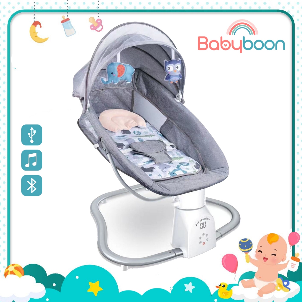 Automatic Electric Baby Rocking Chair Newborn to Toddler Leaf Swing ...
