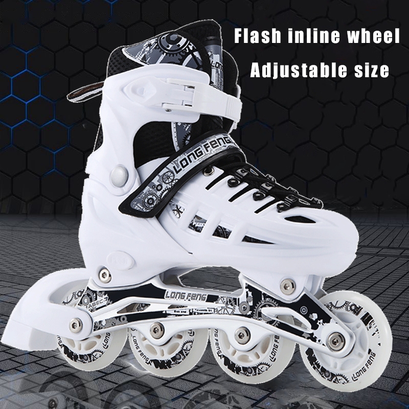 Roller Skating Sneakers Inline Skates Shoes For Kids Boy Girl 4 Wheels Flashing Roller Skates
