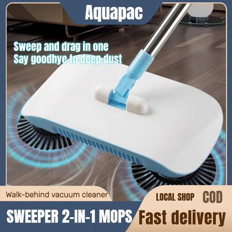 Hand Push Sweeper with long handle sweeping and mopping 2-in-1 magic ...