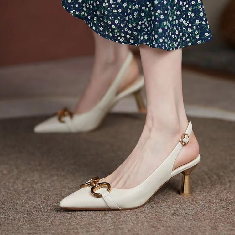 Medium heel pointed toe French high heels