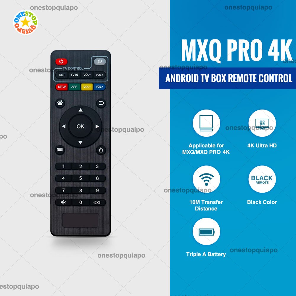 Universal Remote Control For MXQ PRO 4K Android TV Box – Works With X96, T95M, T95N, H96