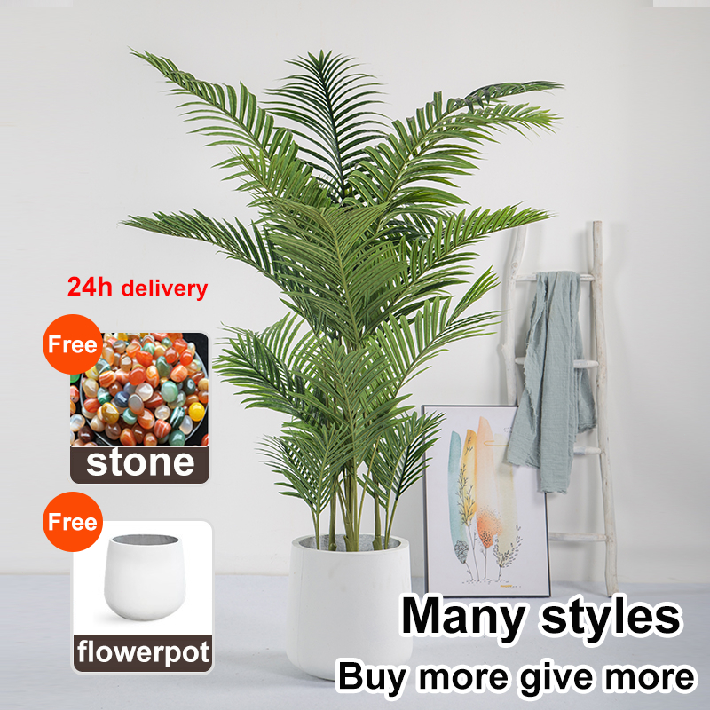 Artificial plant with pot 18/24PCS Tropical Plants Potted Artificial