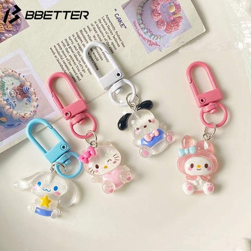 Sanrio Cute Flash Macaron Keychain Sweet Girl Heart Student Bag Pendant ...