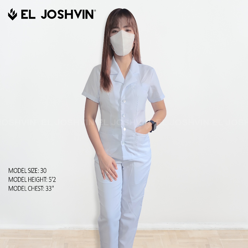 EL JOSHVIN Nurse uniform RN uniform Standard Collar for Woman's New (  Blouse , Pants )