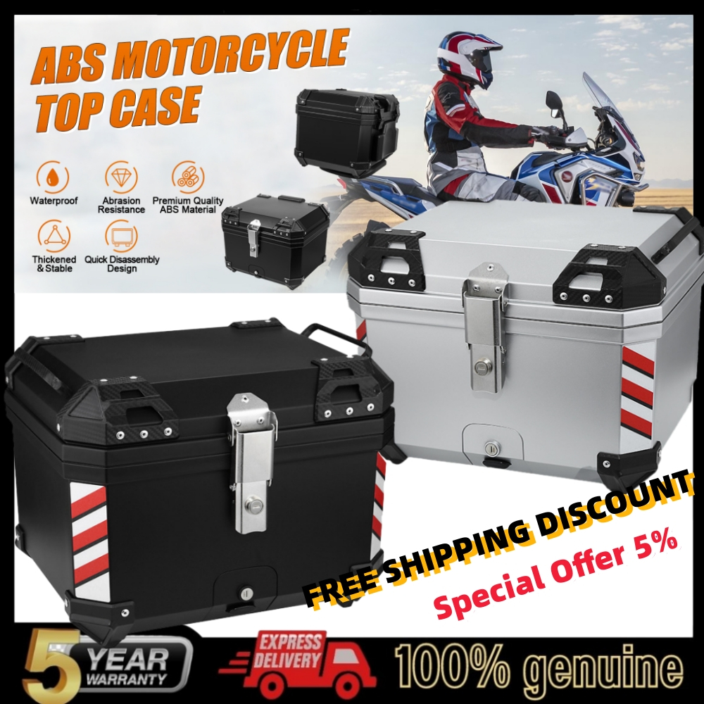 Top Box Motorcycle Alloy 45L Motorcycle Box Waterproof Motorcycle Top Case ABS Material Tail Box