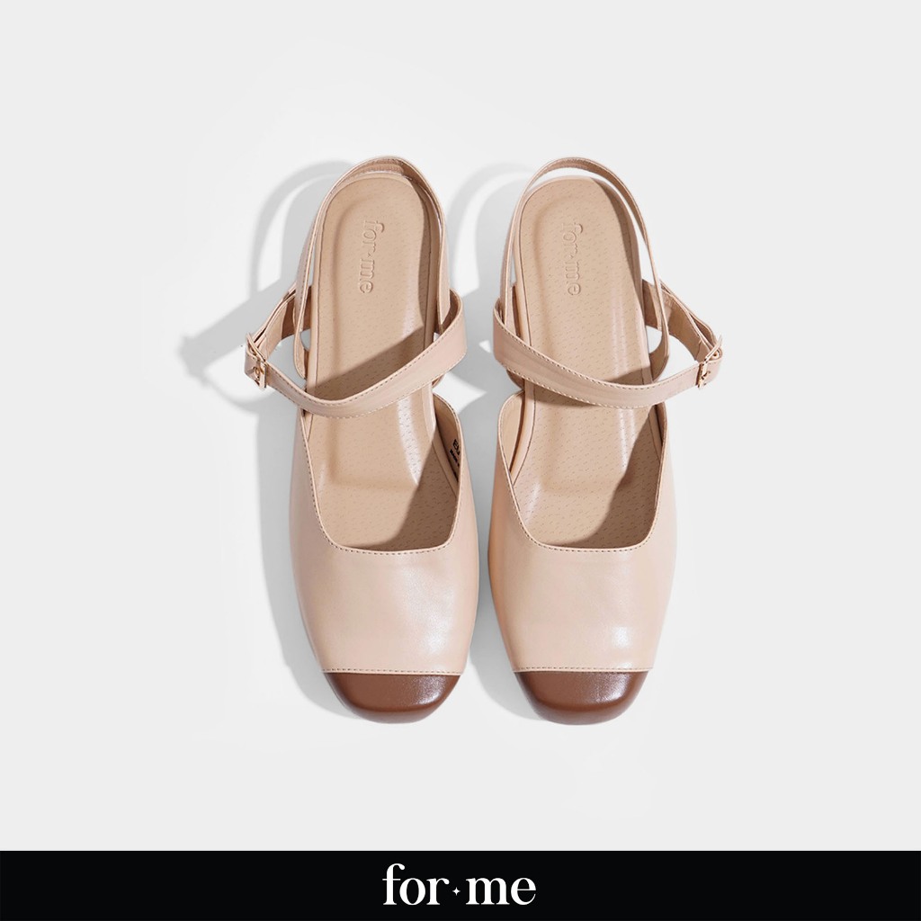 two tone slingback flats