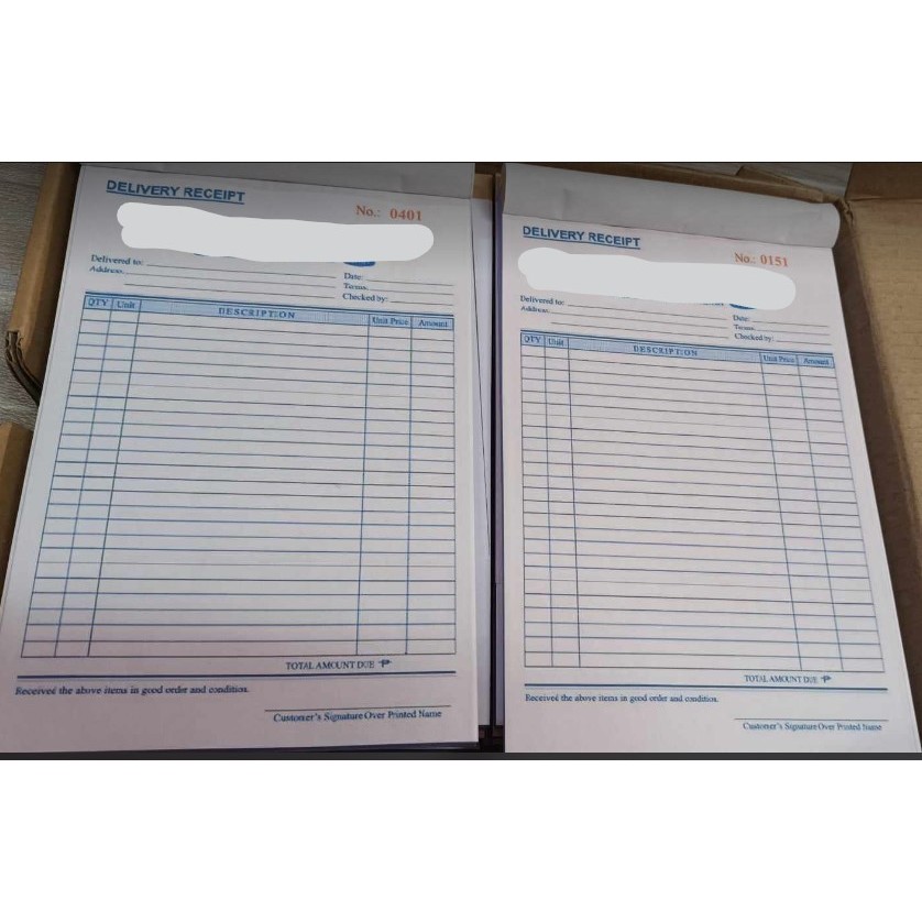 PERSONALIZED RECEIPT CARBONIZED/CARBONLESS 1/3 or half sheet | Shopee ...