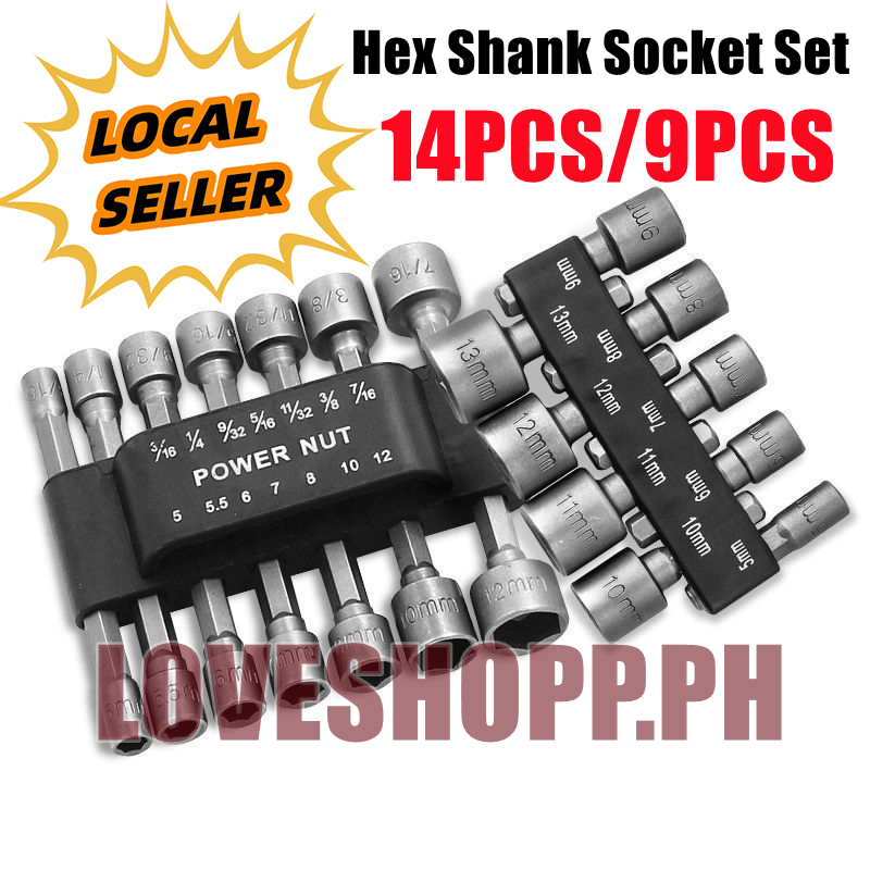 14/9 Piece 5-13mm Hex Socket Set Adapter Short Sockets Torque Spanner ...
