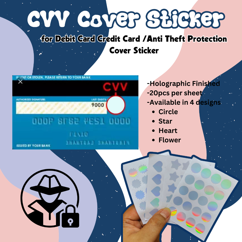 20pcs CVV Cover Decal Sticker/ Holographic/ for Debit Card Credit Card ...