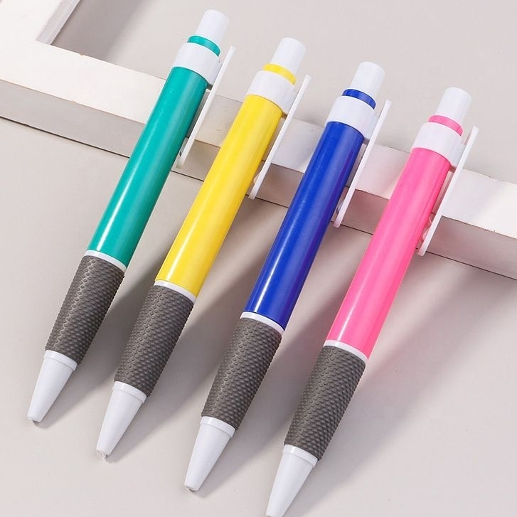 Soft Rubber Coated Ballpen Smooth Writing for Students with PushButton
