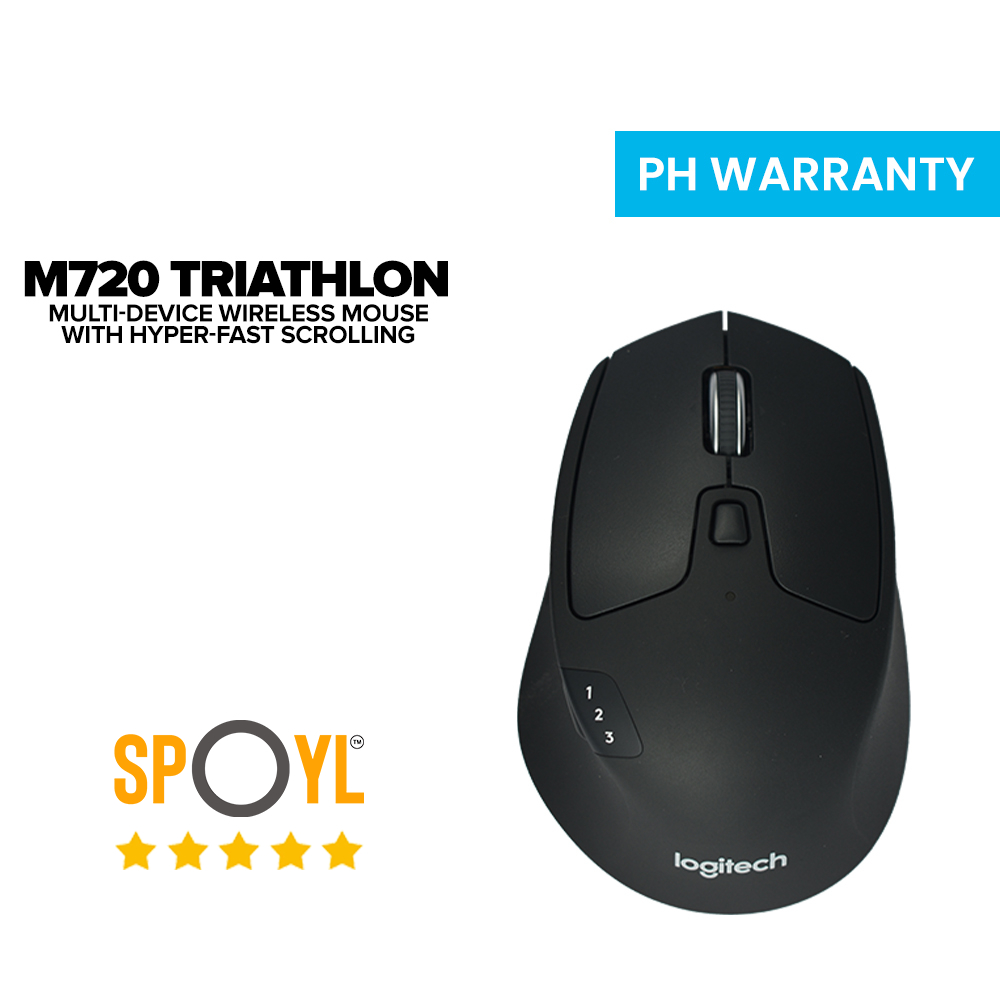 Logitech M720 Triathlon Multi-Device Wireless Mouse - Bluetooth  Connectivity - Easily Move Text, Images and Files - Hyper-fast scrolling 