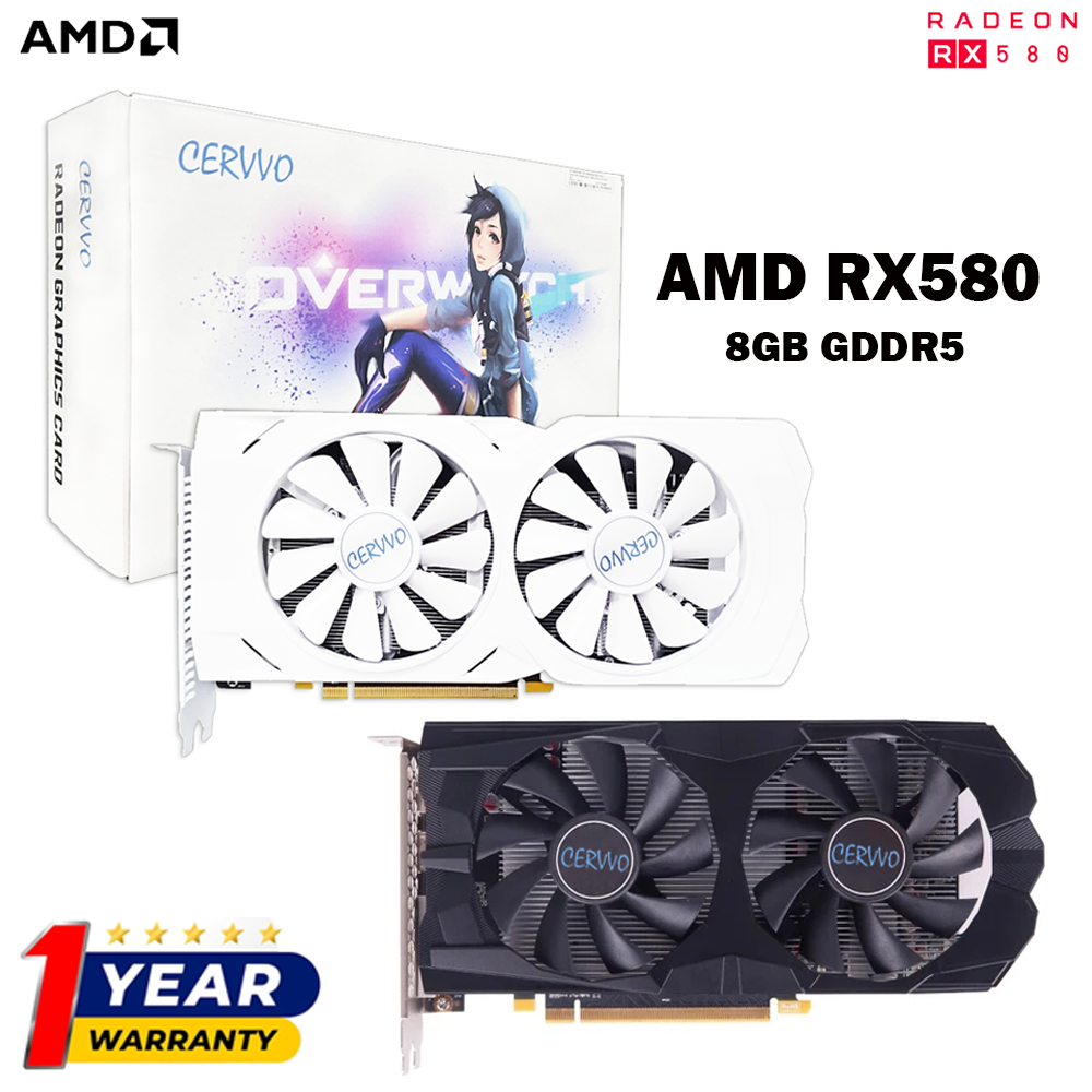 Amd Rx 580 8gb Gaming Graphics Card Gddr5 256bit 2 Port Computer Gpu Video Card For Pc Computer