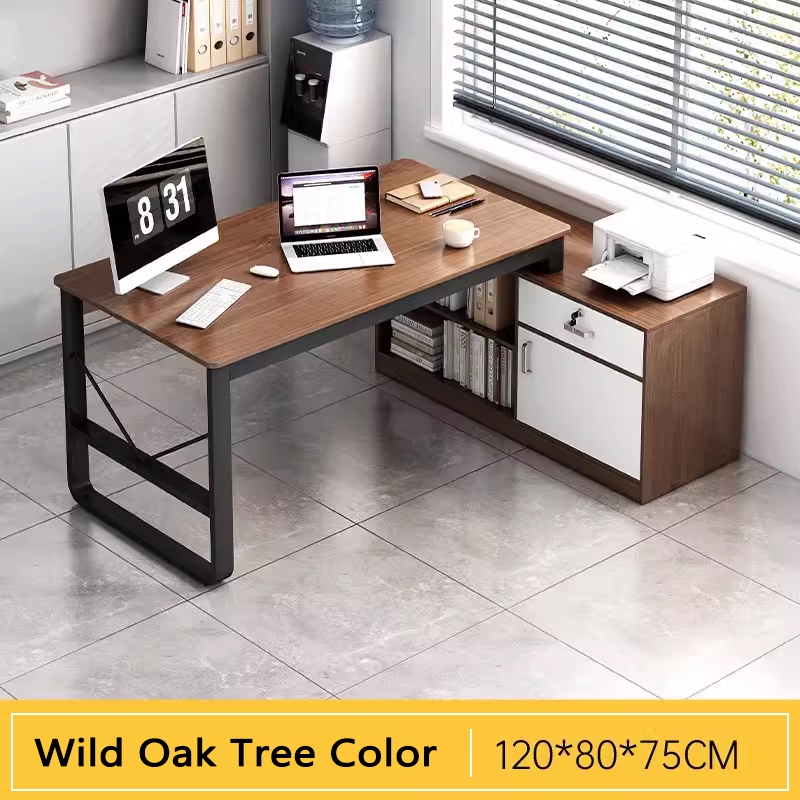 Corner computer desktop desk Home corner L-shaped desk with drawers ...