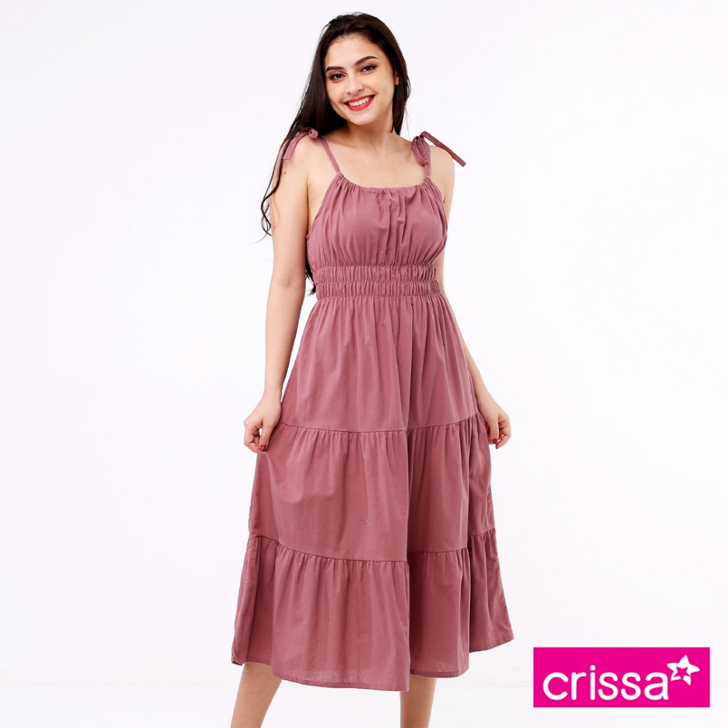 Crissa Cotton Linen Sleeveless Dress CSDT29-0119 | Shopee Philippines