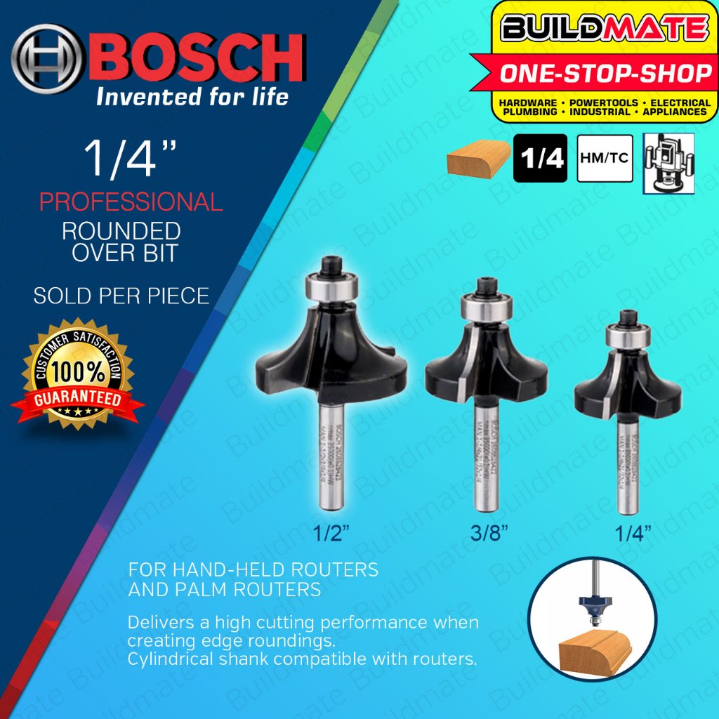 BUILDMATE Bosch 1/4 Inch Bead Ball Beading Router Bit Corner Round-Edge ...