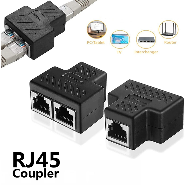 LAN RJ45 1 To 2 Way Ethernet Cable Port Network Double Cable Splitter ...