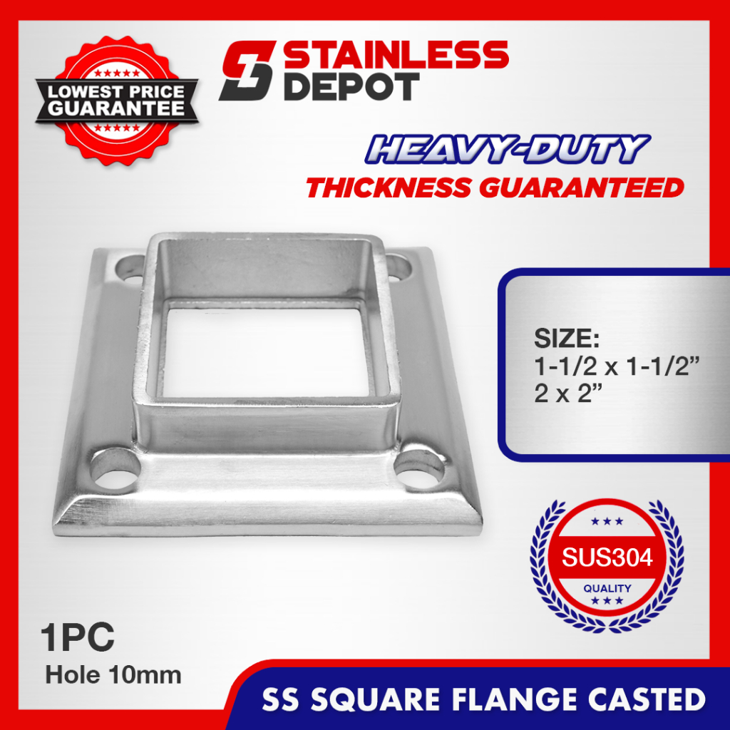 1PC Stainless Casted Flange Square Flange Square Tube Tubular Hairline ...